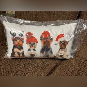 NWT Cute Christmas 4 dog decorative pillow, brand new in sealed bag.